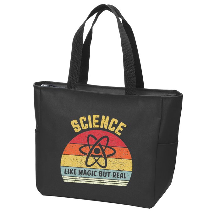 Science Like Magic But Real Funny Retro Science Teacher Zip Tote Bag