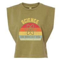 Science Like Magic But Real Funny Retro Science Teacher Garment-Dyed Women's Muscle Tee