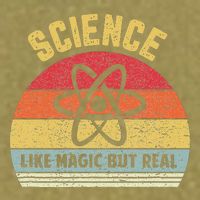 Science Like Magic But Real Funny Retro Science Teacher Garment-Dyed Women's Muscle Tee