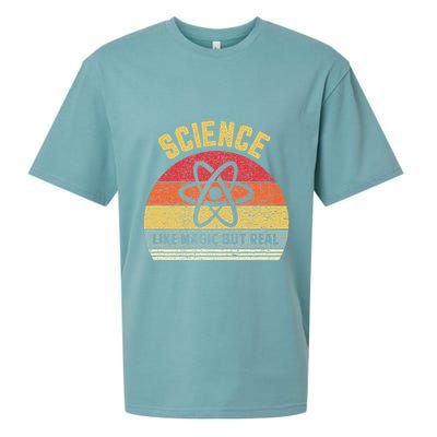 Science Like Magic But Real Funny Retro Science Teacher Sueded Cloud Jersey T-Shirt
