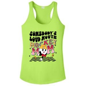 Somebodys Loud Mouth Ice Hockey Mom Funny Retro Game Day Funny Gift Ladies PosiCharge Competitor Racerback Tank