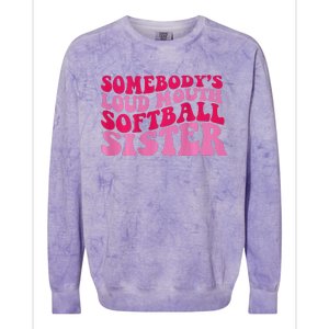 Somebody's loud mouth softball sister Colorblast Crewneck Sweatshirt