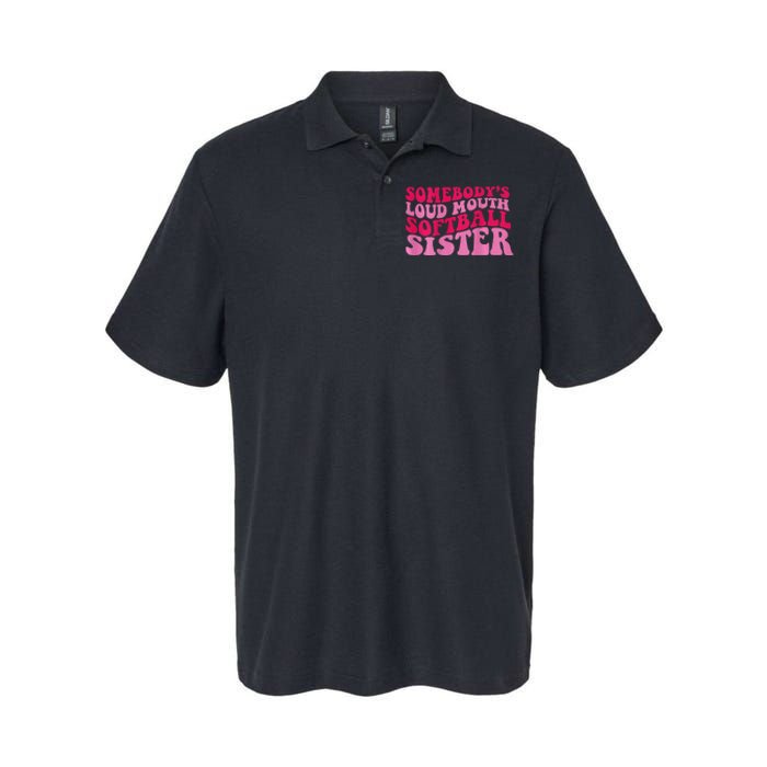 Somebody's loud mouth softball sister Softstyle Adult Sport Polo