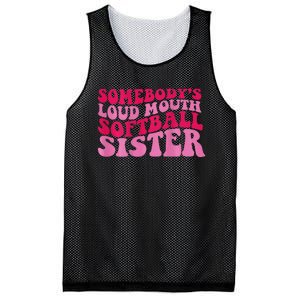 Somebody's loud mouth softball sister Mesh Reversible Basketball Jersey Tank