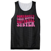 Somebody's loud mouth softball sister Mesh Reversible Basketball Jersey Tank