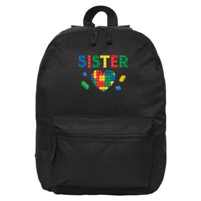 Sister Lover Master Builder Building Blocks Family Matching 16 in Basic Backpack