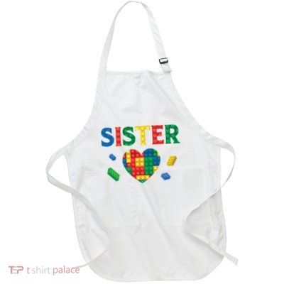 Sister Lover Master Builder Building Blocks Family Matching Full-Length Apron With Pockets