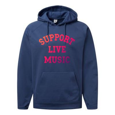 Support Live Music Musicians Concertgoers Music Lovers Great Gift Performance Fleece Hoodie