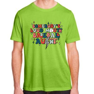 Somebody's Loud Mouth Baseball Aunt Mothers Day Groovy Adult ChromaSoft Performance T-Shirt