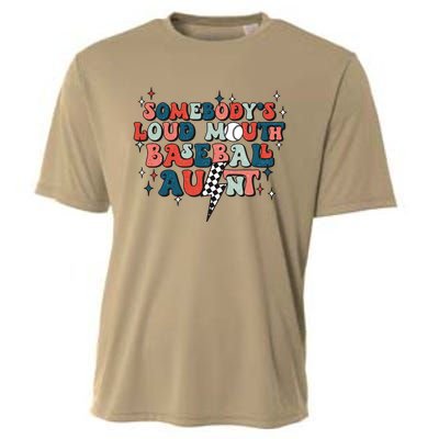 Somebody's Loud Mouth Baseball Aunt Mothers Day Groovy Cooling Performance Crew T-Shirt