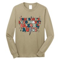 Somebody's Loud Mouth Baseball Aunt Mothers Day Groovy Long Sleeve Shirt