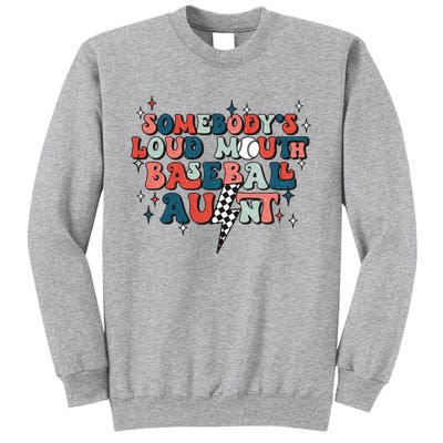 Somebody's Loud Mouth Baseball Aunt Mothers Day Groovy Sweatshirt