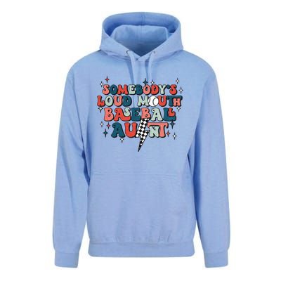 Somebody's Loud Mouth Baseball Aunt Mothers Day Groovy Unisex Surf Hoodie