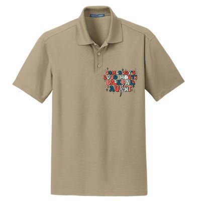 Somebody's Loud Mouth Baseball Aunt Mothers Day Groovy Dry Zone Grid Polo