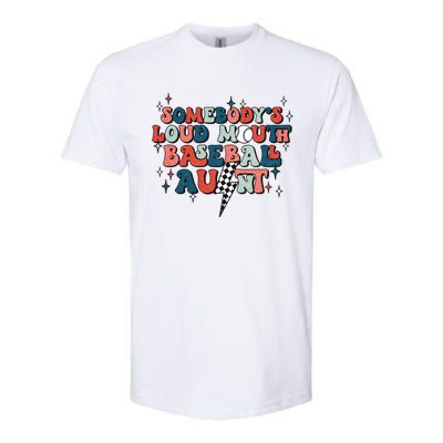 Somebody's Loud Mouth Baseball Aunt Mothers Day Groovy Softstyle CVC T-Shirt