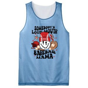 Somebody's Loud Mouth Baseball Mothers Day Groovy Mesh Reversible Basketball Jersey Tank