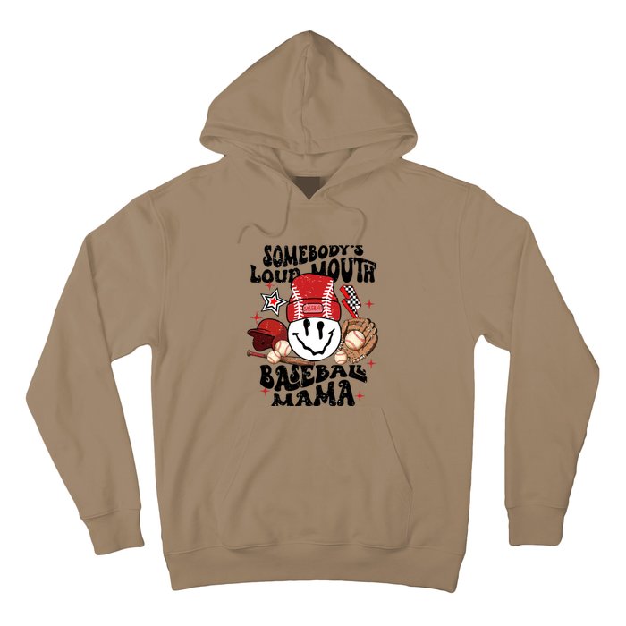 Somebody's Loud Mouth Baseball Mothers Day Groovy Hoodie