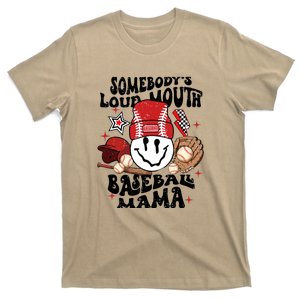 Somebody's Loud Mouth Baseball Mothers Day Groovy T-Shirt