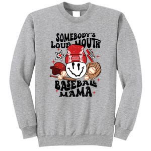 Somebody's Loud Mouth Baseball Mothers Day Groovy Sweatshirt