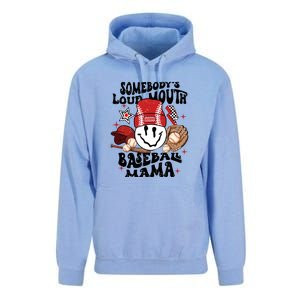 Somebody's Loud Mouth Baseball Mothers Day Groovy Unisex Surf Hoodie