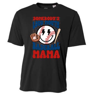 Somebody’s Loud Mouth Baseball Mama Baseball Season Baseball Cooling Performance Crew T-Shirt