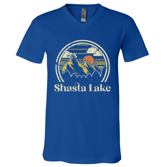 Shasta Lake Mountains California Hiking Outdoors V-Neck T-Shirt