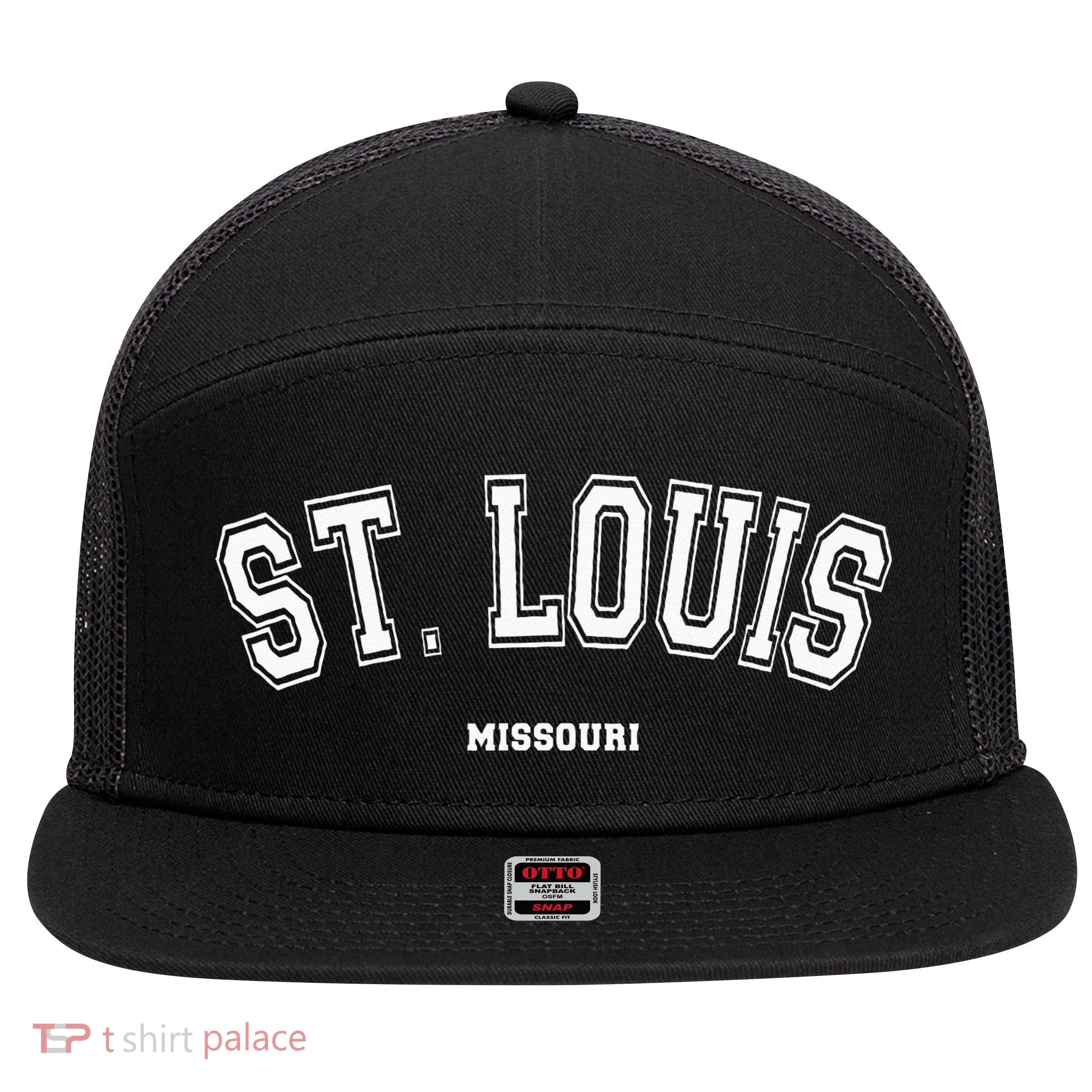 St Louis Missouri 7 Panel Mesh Trucker Snapback Hat