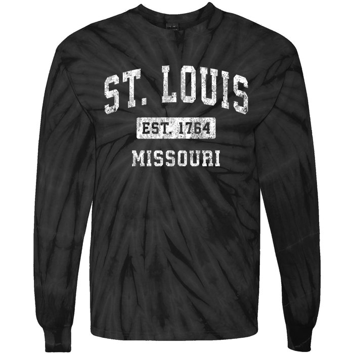 St. Louis Missouri Mo Vintage Established Sports Tie-Dye Long Sleeve Shirt