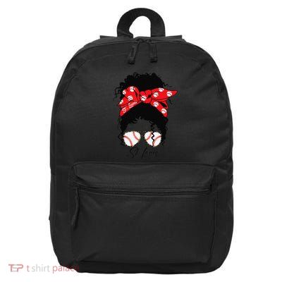 St. Louis Messy Bun Baseball Fan Souvenir I Love St. Louis 16 in Basic Backpack