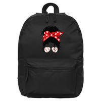 St. Louis Messy Bun Baseball Fan Souvenir I Love St. Louis 16 in Basic Backpack