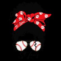 St. Louis Messy Bun Baseball Fan Souvenir I Love St. Louis 16 in Basic Backpack
