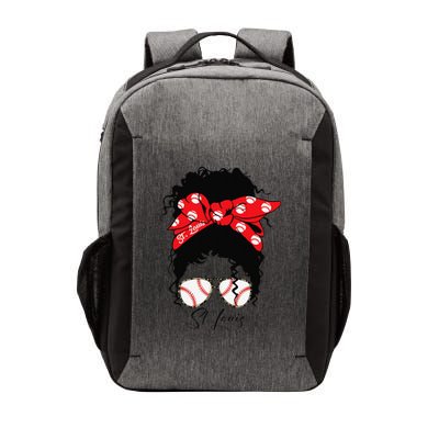 St. Louis Messy Bun Baseball Fan Souvenir I Love St. Louis Vector Backpack