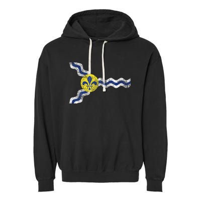 St. Louis Miss Souri Fleur De Lis Flag Garment-Dyed Fleece Hoodie