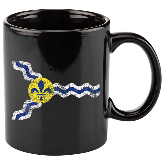 St. Louis Miss Souri Fleur De Lis Flag 11oz C Handle Ceramic Mug