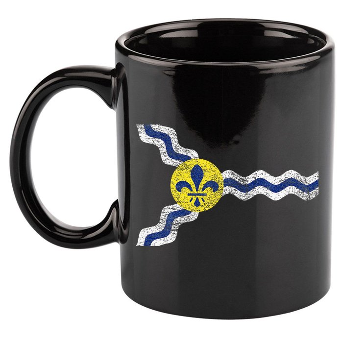 St. Louis Miss Souri Fleur De Lis Flag 11oz C Handle Ceramic Mug