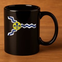 St. Louis Miss Souri Fleur De Lis Flag 11oz C Handle Ceramic Mug