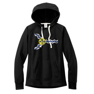 St. Louis Miss Souri Fleur De Lis Flag Women's Fleece Hoodie