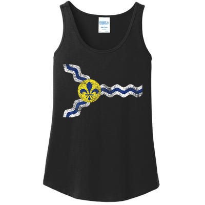 St. Louis Miss Souri Fleur De Lis Flag Ladies Essential Tank