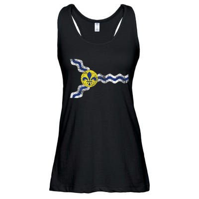 St. Louis Miss Souri Fleur De Lis Flag Ladies Essential Flowy Tank