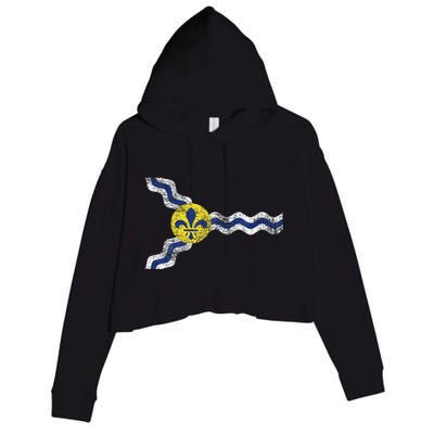 St. Louis Miss Souri Fleur De Lis Flag Crop Fleece Hoodie