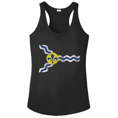 St. Louis Miss Souri Fleur De Lis Flag Ladies PosiCharge Competitor Racerback Tank