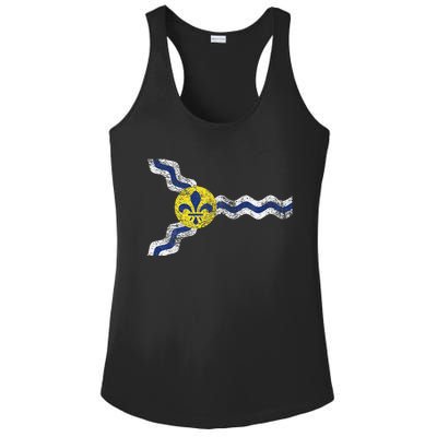 St. Louis Miss Souri Fleur De Lis Flag Ladies PosiCharge Competitor Racerback Tank