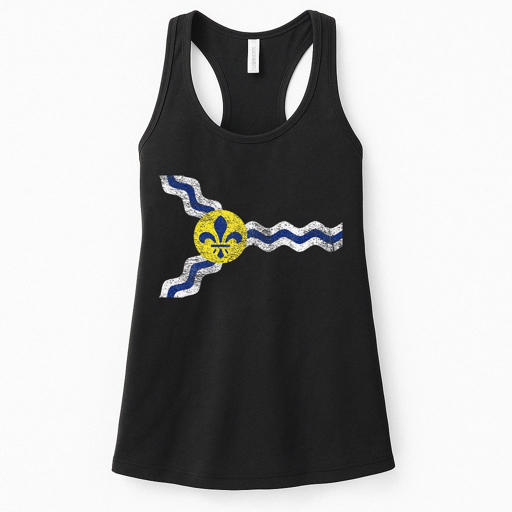 St. Louis Miss Souri Fleur De Lis Flag Womens Tank Top