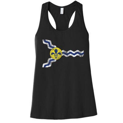 St. Louis Miss Souri Fleur De Lis Flag Women's Racerback Tank