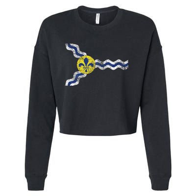 St. Louis Miss Souri Fleur De Lis Flag Cropped Pullover Crew