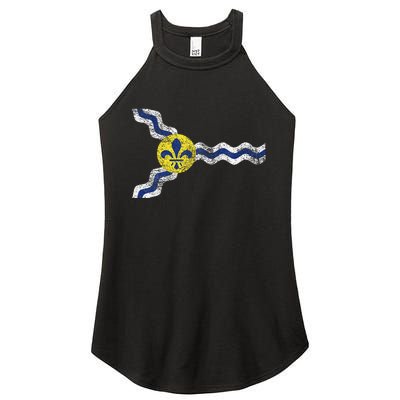 St. Louis Miss Souri Fleur De Lis Flag Women's Perfect Tri Rocker Tank