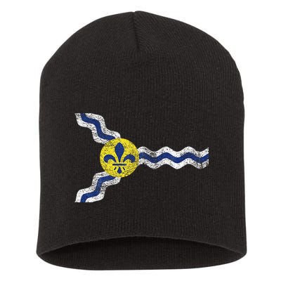 St. Louis Miss Souri Fleur De Lis Flag Short Acrylic Beanie