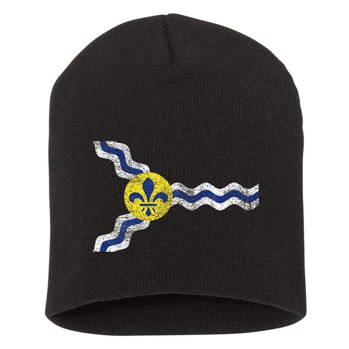 St. Louis Miss Souri Fleur De Lis Flag Short Acrylic Beanie