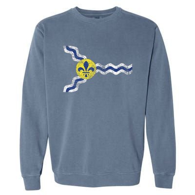 St. Louis Miss Souri Fleur De Lis Flag Garment-Dyed Sweatshirt