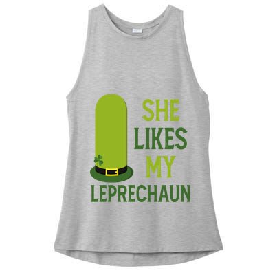 She Likes My Leprechaun Funny St Patricks Day Ladies PosiCharge Tri-Blend Wicking Tank